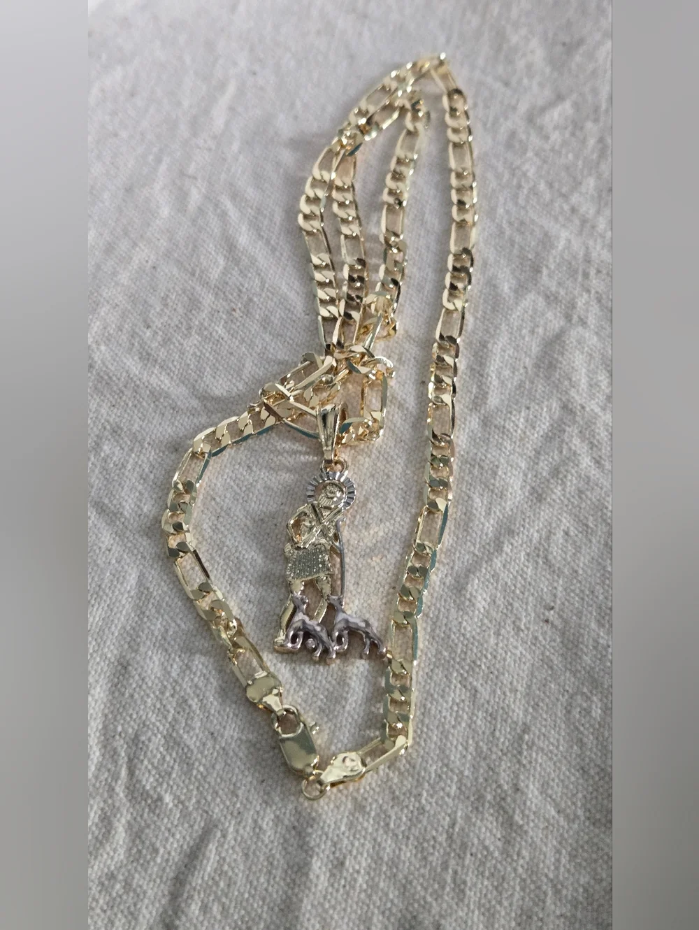 Layered Gold Figaro Necklace with Pendant - Women Jewelry - Picture 6 of 7